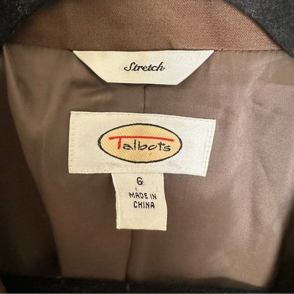 Talbots Women’s Sz6 Brown Stretch Silk Blend Blazer - Picture 6 of 6